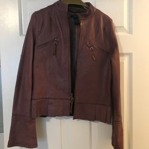 Beautiful burgundy leather jacket